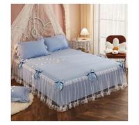 Jupe De Lit Drap de lit Double en Dentelle, Jupe, Couvre-lit élastique avec taies d'oreiller, Ensemble de literie, Drap de lit King Size, 3 pièces/Ensemble(A,200X220CM)