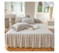 Jupe De Lit Drap de lit en Dentelle Blanche, Jupe, Couvre-lit Queen/King Size, Couvre-lit uni de Couleur Unie for lit Double (taie d'oreiller à Commander)(03,180x200cm 1pcs)