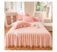 Jupe De Lit Drap de lit en Dentelle Blanche, Jupe, Couvre-lit Queen/King Size, Couvre-lit uni de Couleur Unie for lit Double (taie d'oreiller à Commander)(06,180x200cm 1pcs)