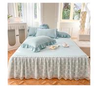 Jupe De Lit Drap de lit en Dentelle Blanche, Jupe, Couvre-lit Queen/King Size, Couvre-lit uni de Couleur Unie for lit Double (taie d'oreiller à Commander)(04,200x220cm 1pcs)