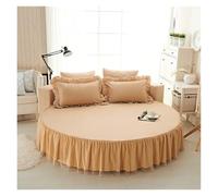 Jupe De Lit Drap-Housse De Lit Rond en Coton Matelassé, Couvre-Matelas Antidérapant, Hôtel, Maison, Drap Romantique, Jupes avec Taie d'oreiller pour La Décoration Intérieure(Color-10,3pcs Set 220cm)