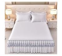 Jupe De Lit Élastique Luxe, Design Plissé Réglable en Polyester Qualité Supérieure, Volants Anti-poussière for Chambre Et Chambre d'amis, Lavable en Machine(Beige,180 * 200cm)