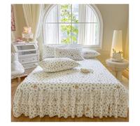 Jupe De Lit en Dentelle 1 pièce Jupe de lit en Dentelle + 2 pièces taies d'oreiller literie Couvre-Lits Drap Rose Dentelle Ensemble de literie lit for Fille Couvre-lit(08,Full 150x200cm 3pcs)