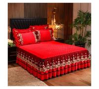 Jupe De Lit en Dentelle Couvre-lit en Dentelle avec Jupe de lit, literie en Velours épais, matelassé en Peluche, gaufrage, for la Maison, taie d'oreiller Non Incluse(05,1pc Skirt 150x200cm)