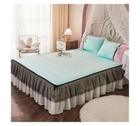 Jupe De Lit en Dentelle Drap de lit en Dentelle, Jupe élastique, Couvre-lit Double avec taies d'oreiller, Ensemble de literie, Drap de lit élastique, Taille King, 3 pièces(F,150x200cm)