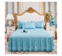 Jupe De Lit en Dentelle Ensemble de lit Jupe de lit, taie d'oreiller, à Volants, Trois Couches, Couvre-lit en Dentelle, Drap-Housse Doux(11,150x200cm 3pcs Set)