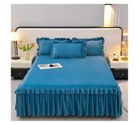 Jupe De Lit en Dentelle Jupe de lit en Velours, Couvre-lit à Volants, protège-Matelas Doux for la Peau, Drap de lit en Dentelle (sans taie d'oreiller)(Baolan,King 180x220cm 1pc)