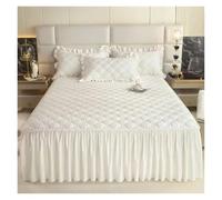 Jupe de lit Ensemble Jupe de lit en Coton, Couvre-lit brodé, Robe, taie d'oreiller for Roi/Reine, Double 1.5/1.8/2M, King Size pour décoration du lit(2,Bed Skirt 120x200cm)