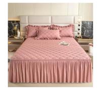 Jupe de lit Ensemble Jupe de lit en Coton, Couvre-lit brodé, Robe, taie d'oreiller for Roi/Reine, Double 1.5/1.8/2M, King Size pour décoration du lit(1,Bed Skirt 120x200cm)