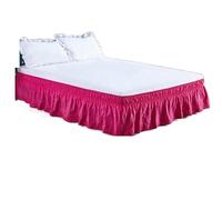 Jupe De Lit Épaissir Les Volants de brodés Artisanat Jupe de lit-durabilité supplémentaire élégante for Une esthétique réconfortante-15 Pouces de Profondeur(Hotpink,Full 120x200x45cm)