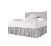 Jupe De Lit Jupe de lit à Volants Anti-poussière enveloppante épaisse - Sangle élastique Facile à Installer plissée avec Tissu - sans Plis, Lavable en Machine(Light Grey,100x200x38cm)