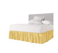 Jupe De Lit Jupe de lit à Volants Anti-poussière enveloppante épaisse - Sangle élastique Facile à Installer plissée avec Tissu - sans Plis, Lavable en Machine(Yellow,Full 120x200x38cm)