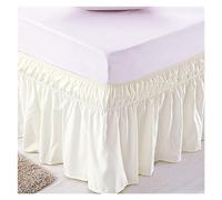 Jupe De Lit Jupe de lit Chambre d'hôtel Couvre-lit décor à la Maison Enveloppant élastique Twin/Full/Queen/King Size 38cm Hauteur Volants Double Feuille(Beige,Twin 39x75x15 inch)