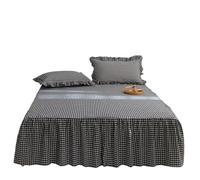 Jupe De Lit Jupe de lit Couvre-lit à Carreaux Protège-Matelas sans taie d'oreiller(Color 1,120x200cm)