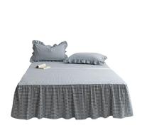 Jupe De Lit Jupe de lit Couvre-lit à Carreaux Protège-Matelas sans taie d'oreiller(Color 2,180x200cm)