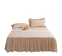 Jupe De Lit Jupe de lit Couvre-lit à Carreaux Protège-Matelas sans taie d'oreiller(Color 4,120x200cm)