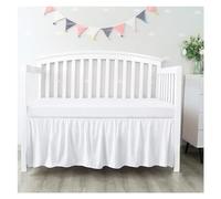 Jupe de lit Jupe de lit de Berceau Ajouter des draps Blancs - 4 côtés plissés à Volants for bébé garçons Filles Enfant en Bas âge Couvre-lit de pépinière (Color : White, Size : 60x120x36cm)