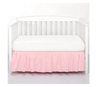 Jupe de lit Jupe de lit de Berceau Ajouter des draps Blancs - 4 côtés plissés à Volants for bébé garçons Filles Enfant en Bas âge Couvre-lit de pépinière (Color : Pink, Size : 60x120x36cm)