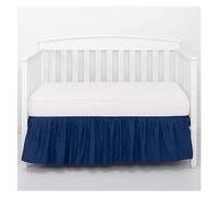 Jupe de lit Jupe de lit de Berceau Ajouter des draps Blancs - 4 côtés plissés à Volants for bébé garçons Filles Enfant en Bas âge Couvre-lit de pépinière(Dark Blue,60x120x36cm)