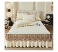 Jupe De Lit Jupe de lit de Couleur Unie, Couvre-lit de Style Dentelle, Couvre-lit brossé, Linge de lit Queen/King Size(Mise,180x200x45cm 1pc)