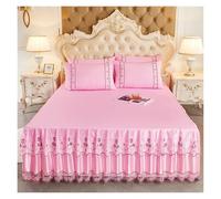 Jupe De Lit Jupe De Lit en Dentelle À Volants, Couvre-lit for Chambre À Coucher, Couvre-Matelas Antidérapant, Couvre-lit, King Size(Color 1,1PC 150x200cm)