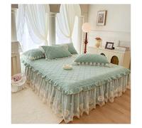 Jupe De Lit Jupe de lit en Dentelle Florale, Ensemble de Jupe de lit matelassé à Volants for Filles, avec taies d'oreiller, for lit Queen Size et King Size(Color 2,1.5X2m 3Pcs)