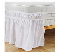 Jupe De Lit Jupe de lit Enveloppe Autour des Jupes élastiques Lit Voudges poussière de poussière Ventille Volet Solide Couleur Lit Jumeaux Twin/Full/Queen/King 15 Pouces(White,King)