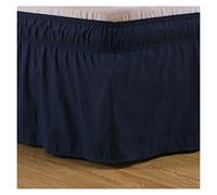 Jupe De Lit Jupe de lit Enveloppe Autour des Jupes élastiques Lit Voudges poussière de poussière Ventille Volet Solide Couleur Lit Jumeaux Twin/Full/Queen/King 15 Pouces(Dark Blue,Full)