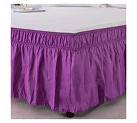 Jupe De Lit Jupe de lit Enveloppe Autour des Jupes élastiques Lit Voudges poussière de poussière Ventille Volet Solide Couleur Lit Jumeaux Twin/Full/Queen/King 15 Pouces(Purple,Full)