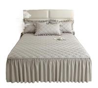 Jupe De Lit Jupe de lit épaisse, Couvre-lit Couleur Unie, protège-Matelas matelassé, Doux for la Peau, sans taie d'oreiller(Color 5,120x200cm)