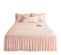 Jupe De Lit Jupe de lit épaisse, Couvre-lit Couleur Unie, protège-Matelas matelassé, Doux for la Peau, sans taie d'oreiller(Color 3,150x200cm)