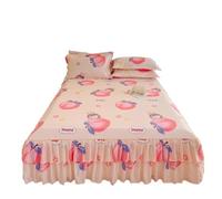 Jupe de lit Jupe de lit imprimée, Housse Matelas antidérapante, Protection Douce for la Peau, Jupe Chambre à Coucher, Drap, décoration literie pour décoration du lit(Mitaotianxin,3pcs 180x220cm)