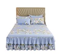 Jupe de lit Jupe de lit imprimée, Housse Matelas antidérapante, Protection Douce for la Peau, Jupe Chambre à Coucher, Drap, décoration literie pour décoration du lit(Qingshensihai,3pcs150x200cm)