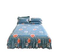 Jupe de lit Jupe de lit imprimée, Housse Matelas antidérapante, Protection Douce for la Peau, Jupe Chambre à Coucher, Drap, décoration literie pour décoration du lit(Luoluofanhua,3pcs 200x220cm)