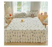 Jupe de lit Jupe de lit matelassée en Coton lavé, Couvre-Matelas à Fleurs fraîches, Couvre-lit Falda cama, décoration Chambre Coucher, 150x200, 1 pièce pour décoration du lit(7,200x220cm 1pc)