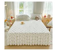 Jupe de lit Jupe de lit matelassée en Coton lavé, Couvre-Matelas à Fleurs fraîches, Couvre-lit Falda cama, décoration Chambre Coucher, 150x200, 1 pièce pour décoration du lit(5,Only 2pc Pillowcase)