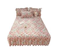 Jupe de lit matelassée 1 pièce avec Quatre Coins élastiques et imprimé Floral, Matelas épais, Drap Simple/Queen/King pour la Chambre(Chunsemanyuan,180x220x45cm 1pc)