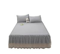 Jupe de lit Rose élégante Princesse, Motif Dentelle et Volants, Couvre-lit Simple Couche, Doux agréable au Toucher. Copriletti in Pizzo pour la Chambre(Grey,1PC-120x200cm)