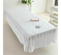 Jupe de lit solide pour table de massage avec trou, doux, doux pour la peau, imperméable, résistant à l'huile, anti-taches, respirant, lit de beauté, couverture complète pour lit de thérapie