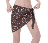 Jupe De Plage Candy Cane Print Pareo Couverture De Bikini Cover Ups Sarongs Cache Maillot De Bain Vacances Jupe Sarong Paréo pour Ete