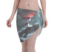 Jupe De Plage Phare dans Une Mer Déchaînée Jupe Sarong Paréo Mousseline Wrap De Plage Femmes Couverture De Bikini pour Étémaillots De Bain Cover Ups Accessoire