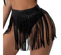 Jupe de plage pour femme 1 pièce Jupe de plage Wrap Bikini Wraps Cover Ups pour franges à franges Cover Up Jupe, Noir , XXL