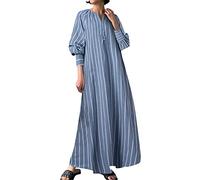 Jupe de Plage pour Femme féminin Casual Dress - Robe Abaya Musulmane Longue et Robe de prière complète sans Mention Couleur ni (Blue, M)