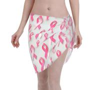 Jupe De Plage Sensibilisation Au Cancer du Sein par Le Ruban Cache Maillot De Bain Et Soyeux Mode Couverture De Bikini, pour Natation, Piscine, Vacances, Été, 48x140cm