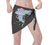 Jupe De Plage Terrible Tornado Courte Bikini Cover Up Cover Ups Pareo Couverture De Bikini Ete Jupe Sarong Paréo pour Accessoire