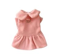 Jupe de princesse automne-hiver avec harnais de Noël et corde de traction pour petit chien, manteau de vacances pour chiot, vêtements de vacances, ensemble harnais et jupe pour chien (rose, XXL)