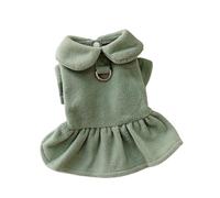 Jupe de princesse d'automne et d'hiver avec harnais de Noël et corde de traction pour petit chien, manteau de vacances pour chiot, vêtements de vacances, ensemble harnais et jupe pour chien (vert, XXL