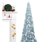 Jupe de Revue de Noël - Sapin de Noël extérieur | Décoration de la Maison - 59 Flocons de Neige Pliable de 1,5 m Décoration de Vacances rétractable réaliste Parfaite pour la fête intérieure