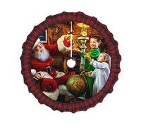 Jupe de sapin de Noël à lacets pour sapin de Noël - Rouge et vert - Motif carreaux de buffle - Tapis de sapin de Noël pour décorations de ferme et fêtes de fin d'année