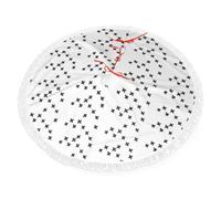 Jupe de sapin de Noël à pois avec bordure à franges | Tapis rond doux pour décoration de sol de vacances. S'adapte à la plupart des bases d'arbre
